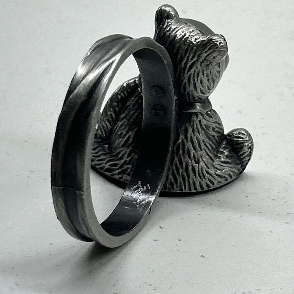 Set Of‎ 4 Metal Bear Napkin Rings/holders